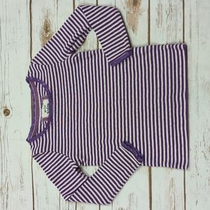 Mini Boden Purple Pointelle Striped Shirt 2-3Y